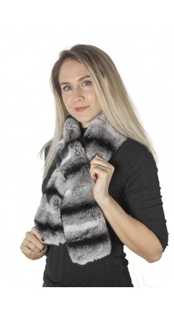 Rex chinchilla fur scarf - fur on both sides